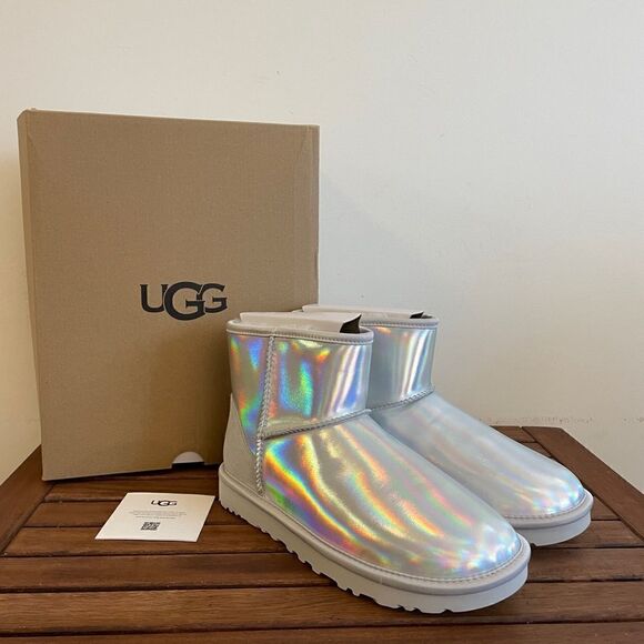 UGG Shoes - UGG Classic Mini Iridescent Glacier Grey Boots USA Women Size 8/UK 6/EU 39